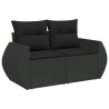 5 pcs conjunto sofás de jardim com almofadões vime PE preto 5