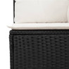 5 pcs conjunto sofás de jardim com almofadões vime PE preto 4