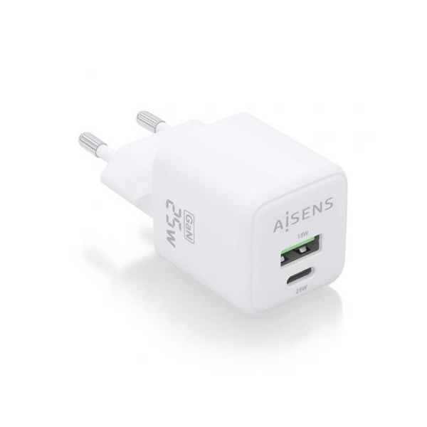 Cargador gan de pared Aisens ASCH-25W2P014-W blanco D