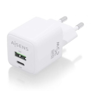 Carregador gan de parede aisens asch-25w2p014-w/ 1xusb tipo-c/ 1xusb/ 25w H