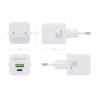 Carregador gan de parede aisens asch-25w2p014-w/ 1xusb tipo-c/ 1xusb/ 25w 4