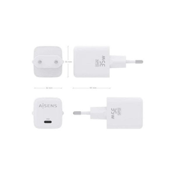 Cargador gan de pared aisens asch-35w1p016-w/ 1xusb tipo-c/ 35w M 4