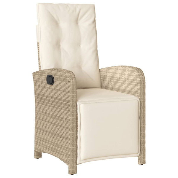 3 pcs conjunto bistrô com almofadões vime PE bege M 3