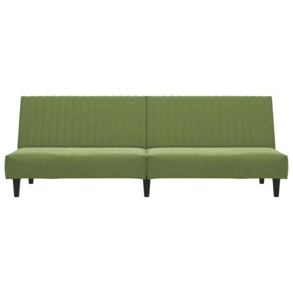 Sofá-cama de 2 lugares veludo verde-claro M 5