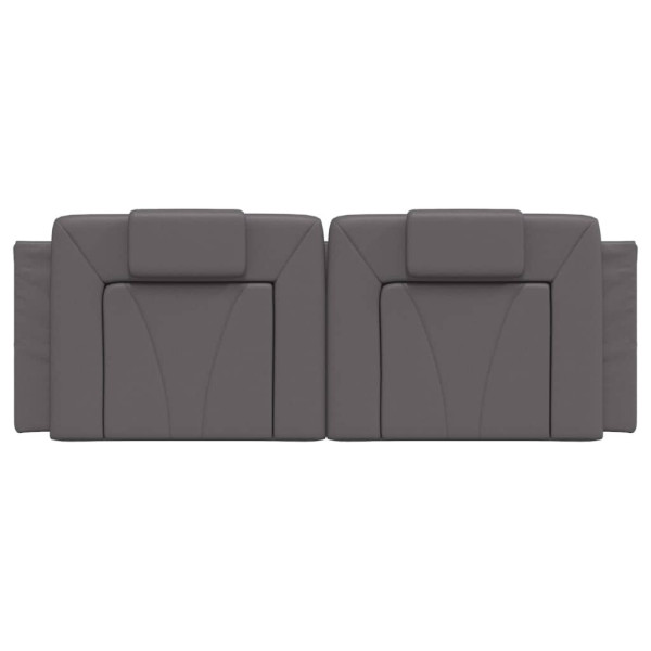 Almofadão de cabeceira 120 cm couro artificial cinzento M 5