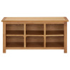 Mueble zapatero de madera maciza de roble 90x37x45 cm 2
