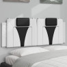Cabecero de cama acolchado cuero sintético blanco negro 120 cm 1