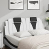 Cabecero de cama acolchado cuero sintético blanco negro 120 cm 3