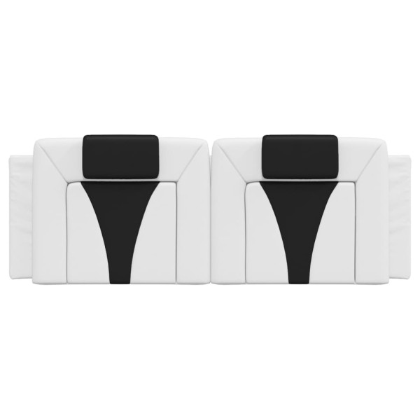 Almofadão de cabeceira 120 cm couro artificial preto e branco M 5