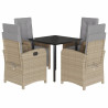 Set comedor de jardín 5 pzas con cojines ratán sintético beige 2