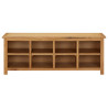 Mueble zapatero de madera maciza de roble 114x37x45 cm 2