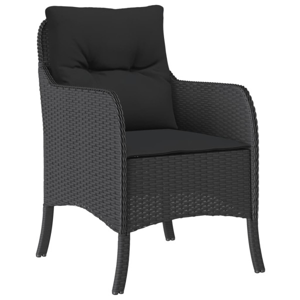 Set de muebles jardín 5 pzas con cojines ratán sintético negro M 3