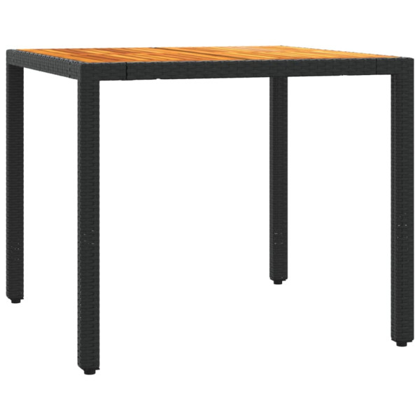 5 pcs conjunto de jantar p/ jardim c/ almofadões vime PE preto M 4