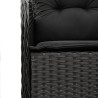 5 pcs conjunto de jantar p/ jardim c/ almofadões vime PE preto 5