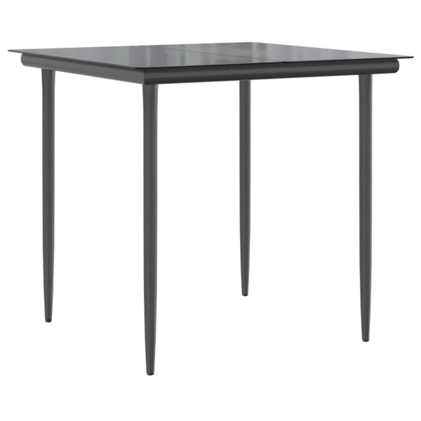 Set comedor de jardín 3 pzas con cojines ratán sintético negro M 4