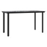 5 pcs conjunto de jantar p/ jardim c/ almofadões vime PE preto 4