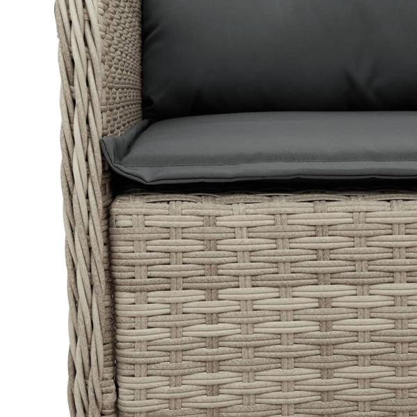 3 pcs conjunto de jantar p/ jardim c/ almofadões cinzento claro M 5