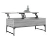 Mesa de centro madera ingeniería metal gris Sonoma 100x50x40 cm 4