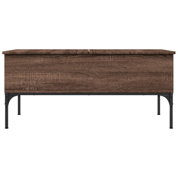 Mesa de centro madera y metal roble marrón 100x50x45 cm M 5