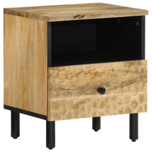 Mesitas de noche 2 uds madera maciza de mango 40x33x46 cm H