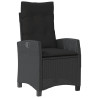 5 pcs conjunto de jantar p/ jardim c/ almofadões vime PE preto 4