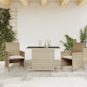 Sillas y mesita de jardín 3 piezas ratán sintético cojín beige 1