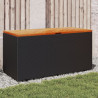 Caja de almacenaje jardín madera acacia ratán negro 110x50x54cm 1