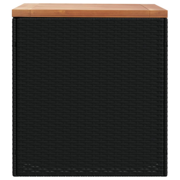 Caja de almacenaje jardín madera acacia ratán negro 110x50x54cm M 5