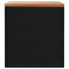 Caixa arrumação jardim 110x50x54 cm vime PE/acácia maciça preto 5