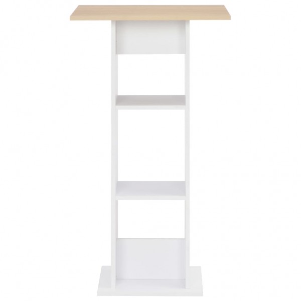 Mesa de bar 60x60x110 cm branco e carvalho sonoma M 3