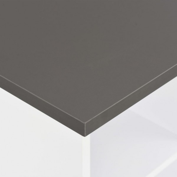 Mesa alta de cocina blanco y gris antracita 60x60x110 cm M 2