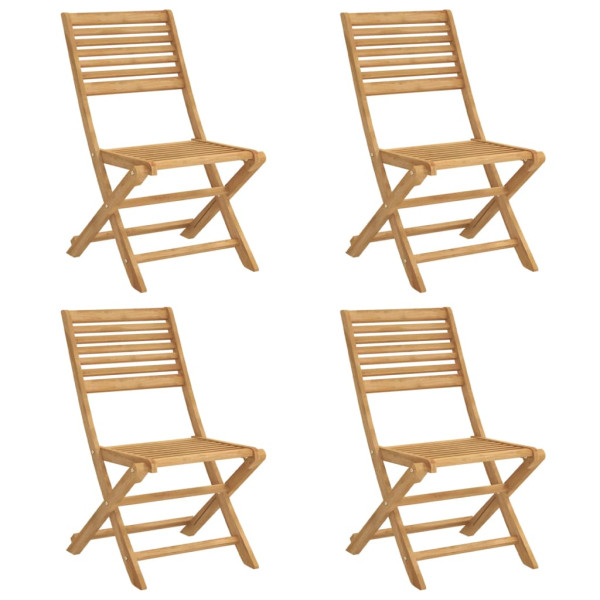 Cadeiras de jardim dobráveis 4 pcs 48.5x61.5x87cm acácia maciça M 2