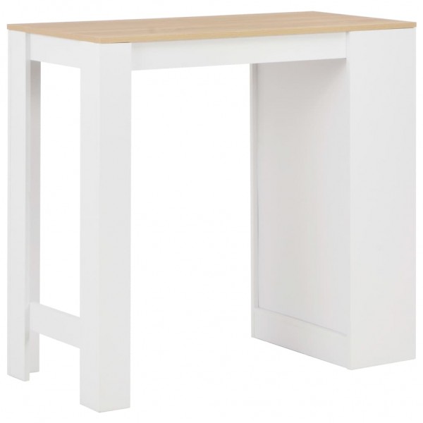 Mesa de bar com prateleira branco 110x50x103 cm M 4