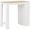 Mesa de bar com prateleira branco 110x50x103 cm 4