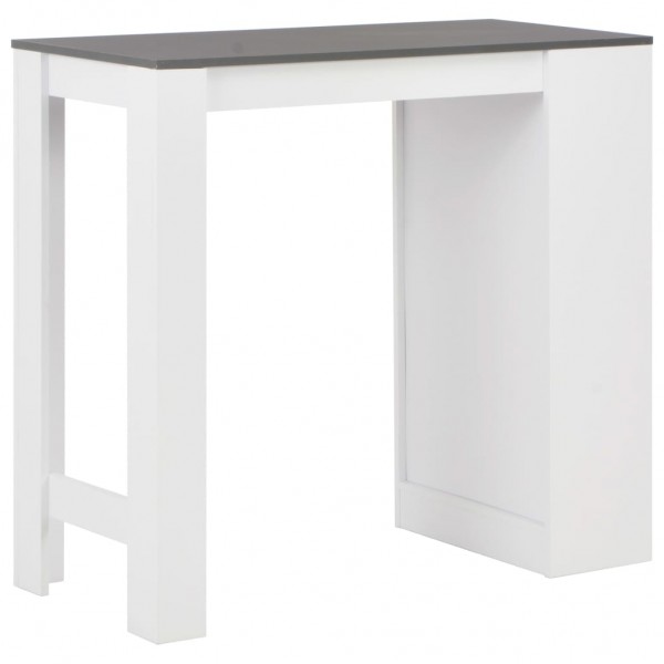 Mesa alta de cocina con estantería blanca 110x50x103 cm M 4
