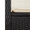 5 pcs conjunto de jantar p/ jardim c/ almofadões vime PE preto 5