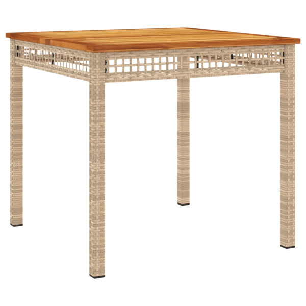 3 pcs conjunto de jantar p/ jardim com almofadões vime PE bege M 4