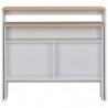 Mesa de bar com 2 tampos 130x40x120 cm branco e carvalho 4