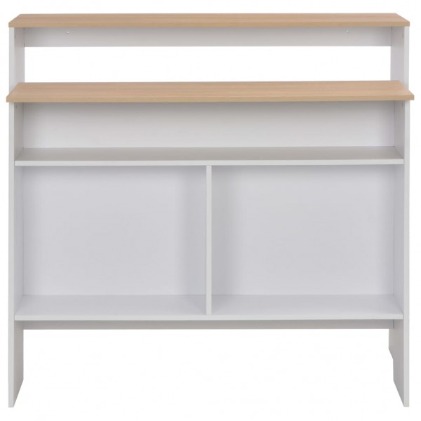 Mesa de bar com 2 tampos 130x40x120 cm branco e carvalho M 5