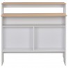 Mesa de bar com 2 tampos 130x40x120 cm branco e carvalho 5