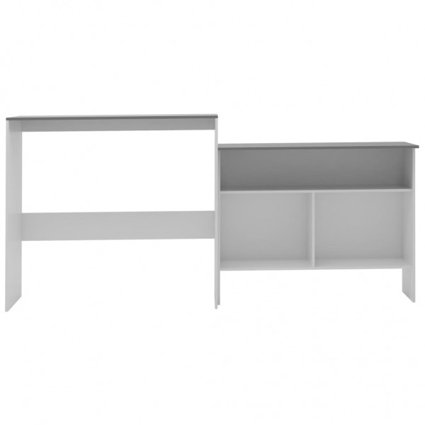 Mesa de bar con 2 tableros blanco y gris 130x40x120 cm M 3