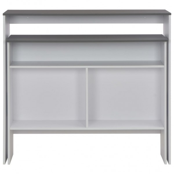 Mesa de bar con 2 tableros blanco y gris 130x40x120 cm M 4