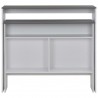 Mesa de bar com 2 tampos 130x40x120 cm branco e cinzento 4