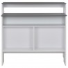 Mesa de bar com 2 tampos 130x40x120 cm branco e cinzento 5
