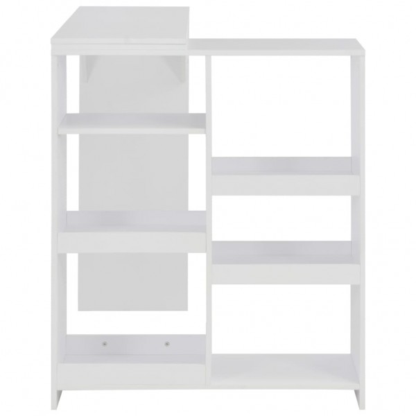 Mesa de bar com prateleira movível branco 138x39x110 cm M 5