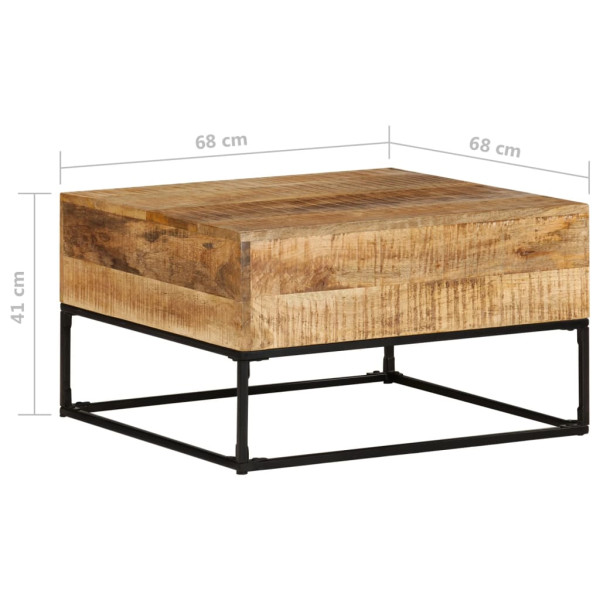 Mesa de centro madera de mango rugosa 68x68x41 cm M 4