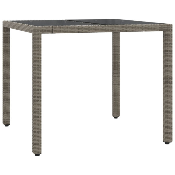 Set comedor de jardín 3 piezas con cojines ratán sintético gris M 4