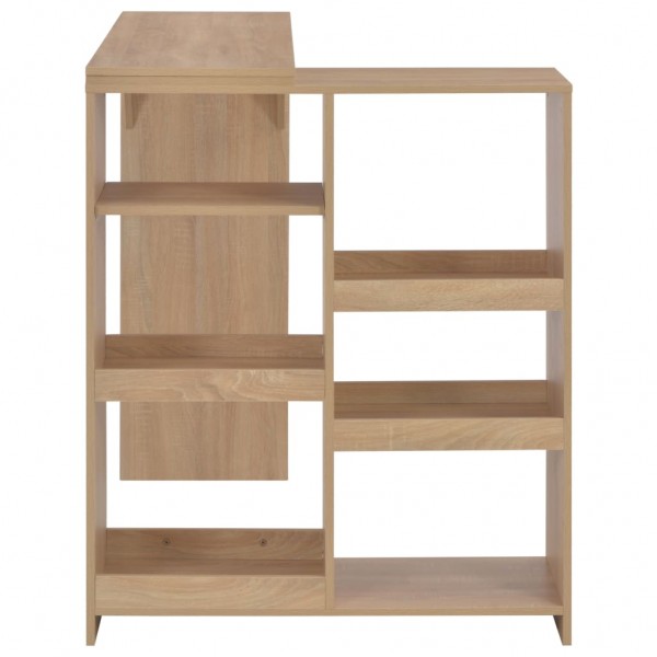 Mesa de bar con estantería móvil negro 138x39x110 cm M 5