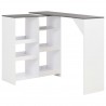 Mesa de bar com prateleira movível branco 138x39x110 cm 1
