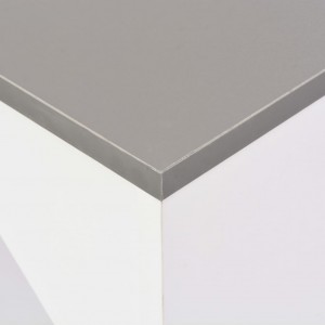 Mesa de bar con estantería móvil blanca 138x39x110 cm H